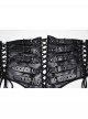 Black Artificial Leather Side Drawstrings Multi-Leather Straps Dark Knight Vibe Metal Punk Men Corset
