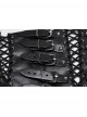 Black Artificial Leather Side Drawstrings Multi-Leather Straps Dark Knight Vibe Metal Punk Men Corset