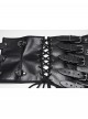 Black Artificial Leather Side Drawstrings Multi-Leather Straps Dark Knight Vibe Metal Punk Men Corset