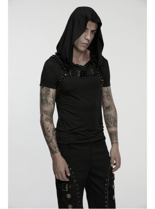 Black Metal Thick Chains Rugged Charm Punk Men Harness
