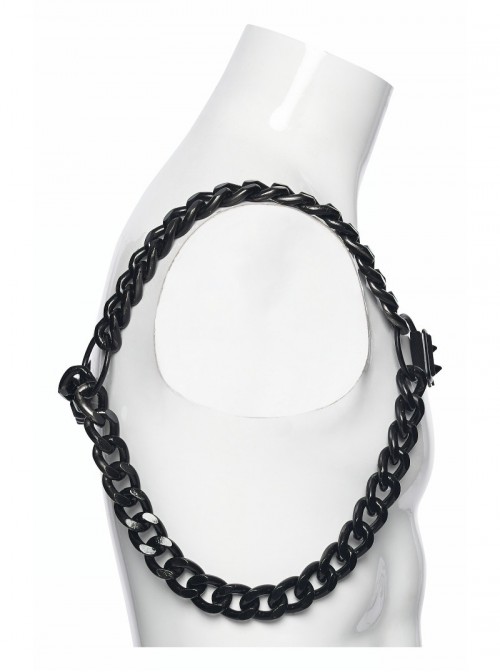 Black Metal Thick Chains Rugged Charm Punk Men Harness