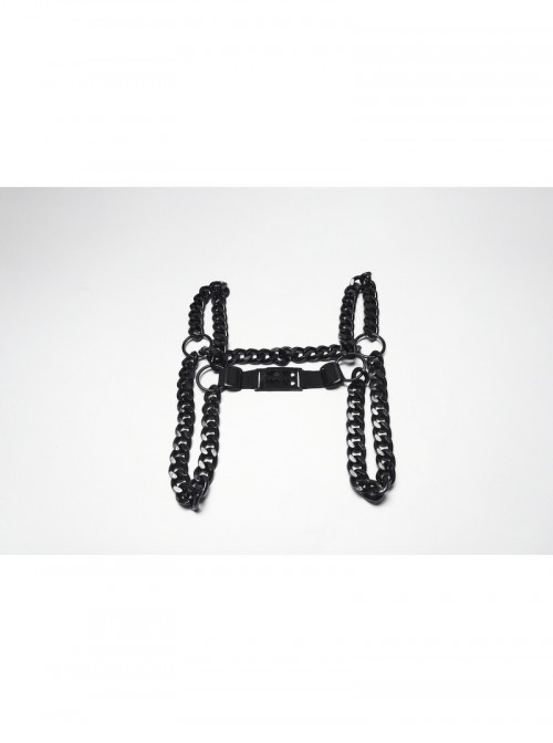 Black Metal Thick Chains Rugged Charm Punk Men Harness