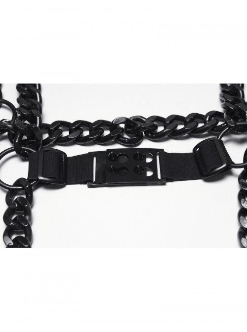 Black Metal Thick Chains Rugged Charm Punk Men Harness