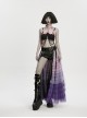 Black Skull Drooping Chains Pink Bat Bow Straps Rebellious Punk Chest Chain