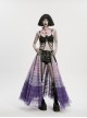 Black Skull Drooping Chains Pink Bat Bow Straps Rebellious Punk Chest Chain