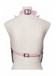 Black Skull Drooping Chains Pink Bat Bow Straps Rebellious Punk Chest Chain