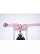 Black Skull Drooping Chains Pink Bat Bow Straps Rebellious Punk Chest Chain