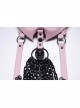 Black Skull Drooping Chains Pink Bat Bow Straps Rebellious Punk Chest Chain