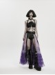 Black Bat Bow Straps Skull Drooping Chains Rebellious Punk Chest Chain