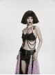 Black Bat Bow Straps Skull Drooping Chains Rebellious Punk Chest Chain