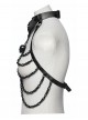 Black Bat Bow Straps Skull Drooping Chains Rebellious Punk Chest Chain