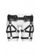 Black Versatile Style Artificial Leather Metal Rebellion Skulls Rivets Punk Leg Harness