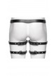 Black Versatile Style Artificial Leather Metal Rebellion Skulls Rivets Punk Leg Harness