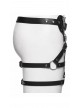 Black Versatile Style Artificial Leather Metal Rebellion Skulls Rivets Punk Leg Harness