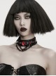 Black Red Demon's Eye Spikes Rivets Chain Punk Choker