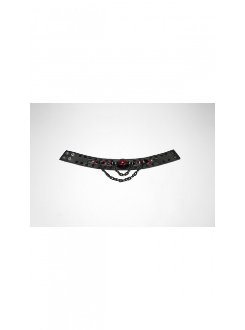 Black Red Demon's Eye Spikes Rivets Chain Punk Choker