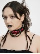 Black Red Demon's Eye Spikes Rivets Chain Punk Choker