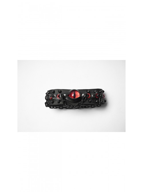 Black Red Demon's Eye Spikes Rivets Chain Punk Choker