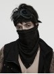 Black Tattered Knitted Wasteland Rivets Decoration Punk Men Bandana