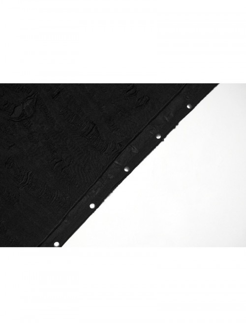 Black Tattered Knitted Wasteland Rivets Decoration Punk Men Bandana