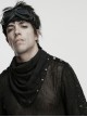 Black Tattered Knitted Wasteland Rivets Decoration Punk Men Bandana