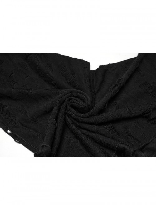 Black Tattered Knitted Wasteland Rivets Decoration Punk Men Bandana