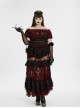 Black Mesh Elegance Detachable Fluffy Cuffs Dark Demon Fingers Gothic Long Gloves