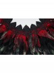Black Delicate Lace Red Gorgeous Feather Nobility Gothic Reversible Shawl