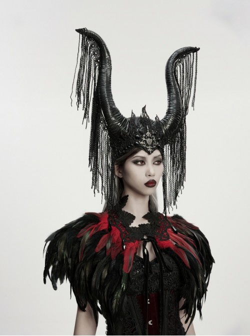 Black Delicate Lace Red Gorgeous Feather Nobility Gothic Reversible Shawl