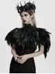 Black Lace Neck Gorgeous Feather Nobility Gothic Reversible Shawl