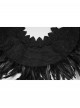 Black Lace Neck Gorgeous Feather Nobility Gothic Reversible Shawl