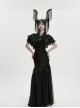 Black Lace Neck Gorgeous Feather Nobility Gothic Reversible Shawl