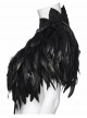 Black Lace Neck Gorgeous Feather Nobility Gothic Reversible Shawl