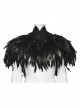 Black Lace Neck Gorgeous Feather Nobility Gothic Reversible Shawl