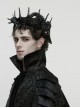 Black 3D-Printed Noble Coiling Dragon Unique Crystal Columns Gothic Men's Crown