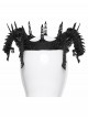 Black 3D-Printed Noble Coiling Dragon Unique Crystal Columns Gothic Men's Crown
