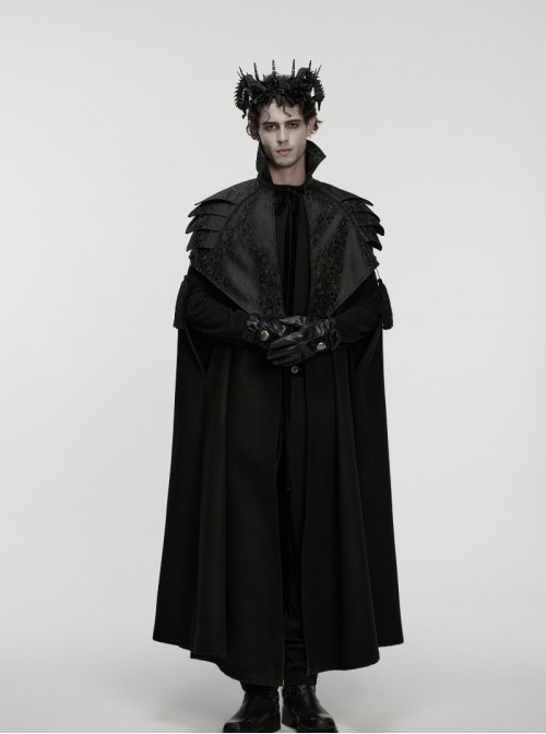 Black 3D-Printed Noble Coiling Dragon Unique Crystal Columns Gothic Men's Crown