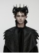 Black 3D-Printed Noble Coiling Dragon Unique Crystal Columns Gothic Men's Crown