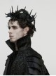 Black 3D-Printed Noble Coiling Dragon Unique Crystal Columns Gothic Men's Crown