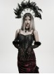 Black Goddess Halo Shaped Feather Skull Tassel Holy Hanging Chains Gothic Hair Hoop