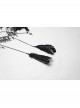 Black Goddess Halo Shaped Feather Skull Tassel Holy Hanging Chains Gothic Hair Hoop