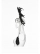 Black Goddess Halo Shaped Feather Skull Tassel Holy Hanging Chains Gothic Hair Hoop
