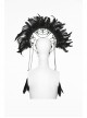 Black Goddess Halo Shaped Feather Skull Tassel Holy Hanging Chains Gothic Hair Hoop