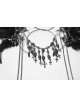 Black Goddess Halo Shaped Feather Skull Tassel Holy Hanging Chains Gothic Hair Hoop