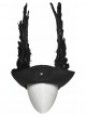 Black Woolen Dark Angel Gemstone Tassel Pendant Detachable Wings Gothic Formal Hat