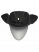 Black Woolen Dark Angel Gemstone Tassel Pendant Detachable Wings Gothic Formal Hat