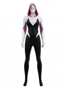 Anime Spider-Man Across the Spider-Verse Gwen Stacy Color Blocking Upgrade Version Halloween Cosplay Costume Set Without Shoes