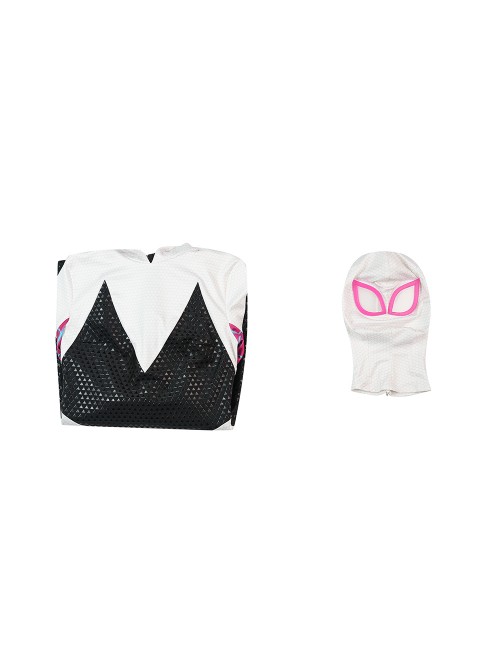 Anime Spider-Man Across the Spider-Verse Gwen Stacy Color Blocking Upgrade Version Halloween Cosplay Costume Set Without Shoes