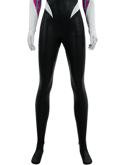 Anime Spider-Man Across the Spider-Verse Gwen Stacy Color Blocking Upgrade Version Halloween Cosplay Costume Set Without Shoes