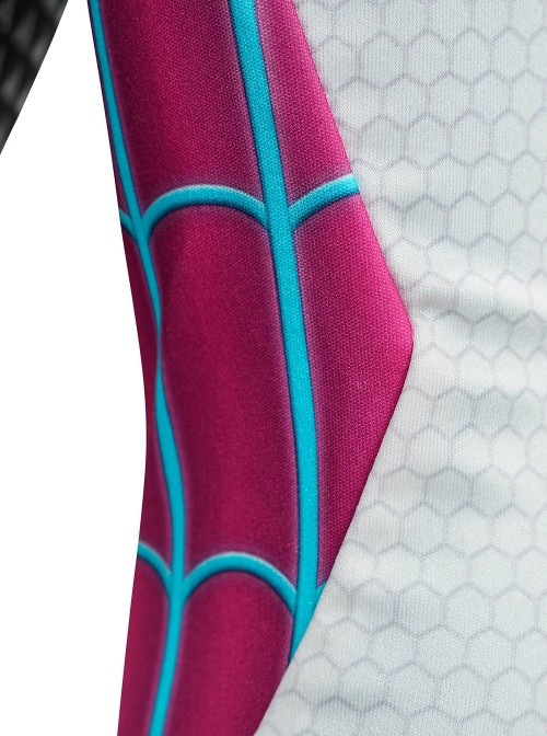 Anime Spider-Man Across the Spider-Verse Gwen Stacy Color Blocking Upgrade Version Halloween Cosplay Costume Set Without Shoes